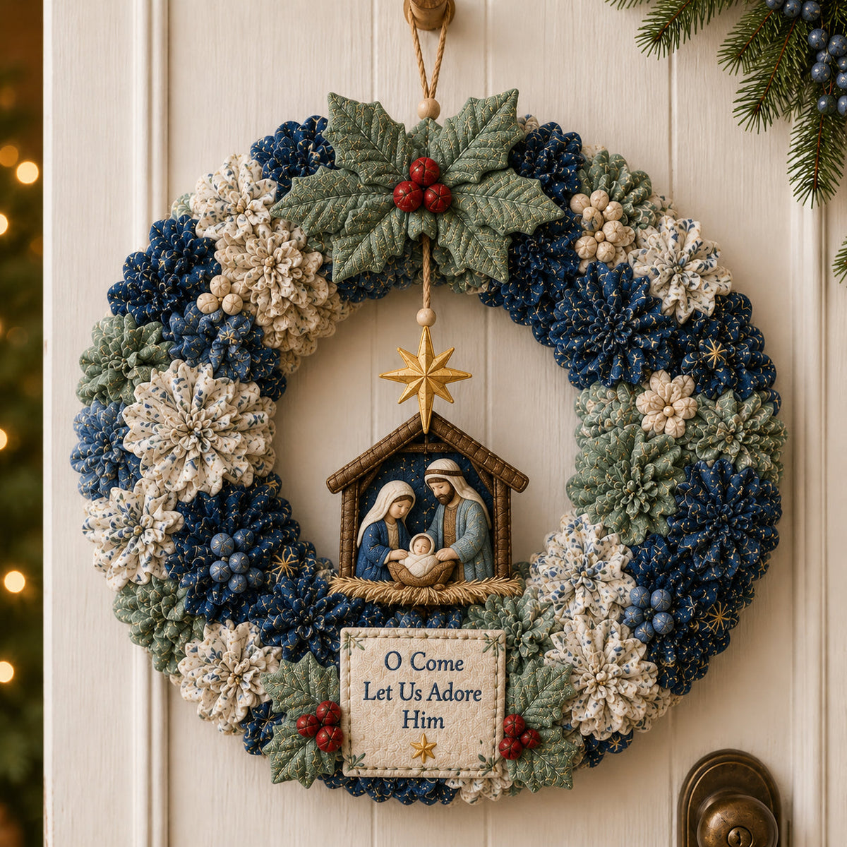 🎄🔥49% Off Last Day 🎊 3D Fabric Poke Wreath DIY Kit