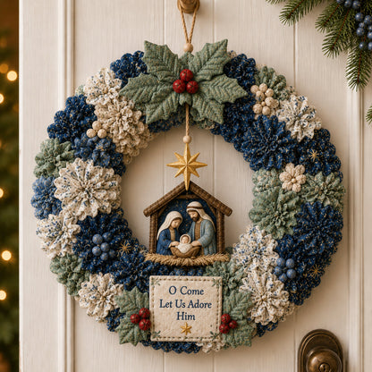 🎄🔥49% Off Last Day 🎊 3D Fabric Poke Wreath DIY Kit