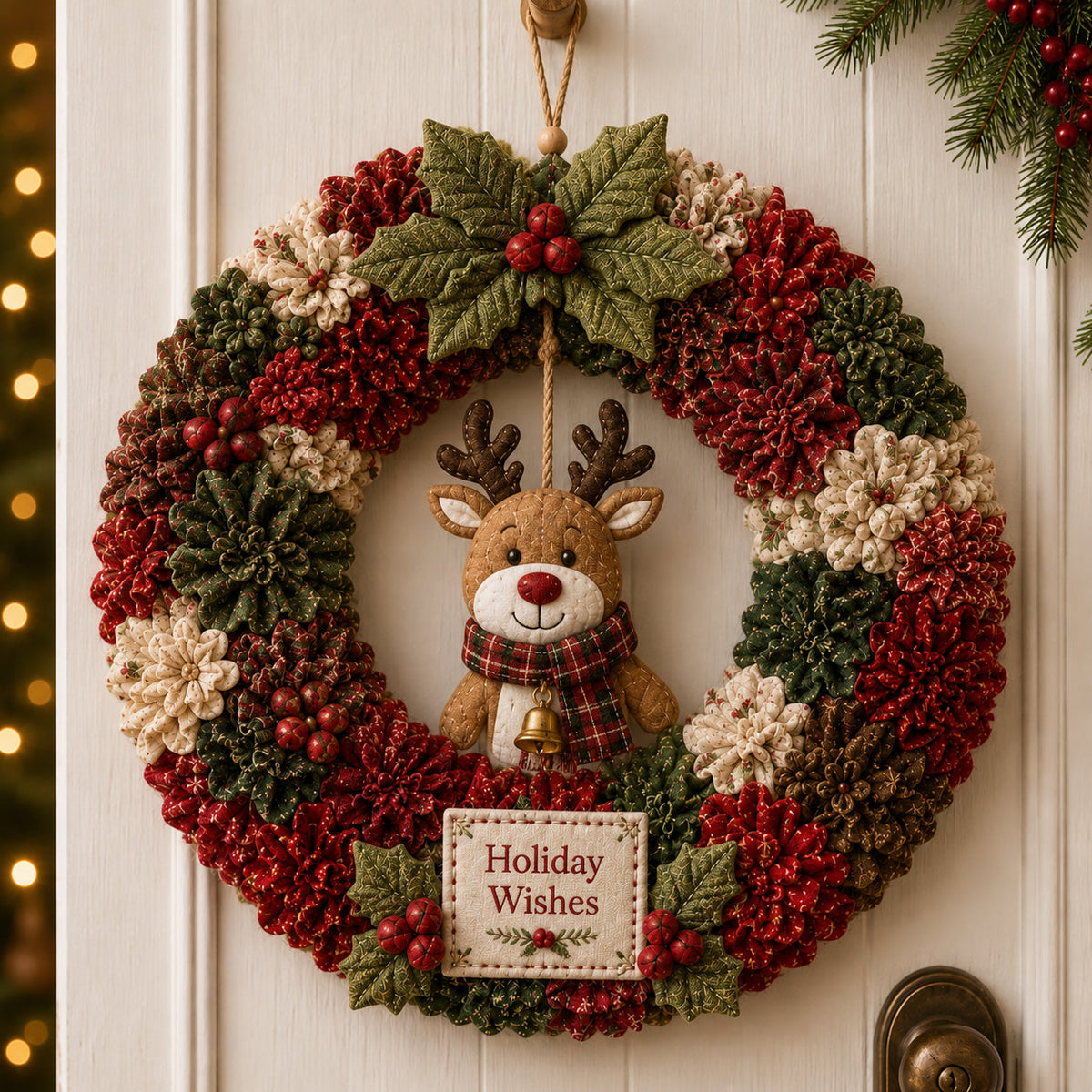 🎄🔥49% Off Last Day 🎊 3D Fabric Poke Wreath DIY Kit