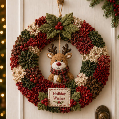 🎄🔥49% Off Last Day 🎊 3D Fabric Poke Wreath DIY Kit