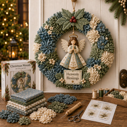 🎄🔥49% Off Last Day 🎊 3D Fabric Poke Wreath DIY Kit