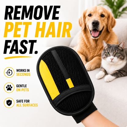 The Pet Hair Removal Glove – Swipe to Lift Fur from Furniture, Clothes & Cars | Limited Time: 70% OFF🔥