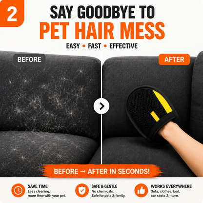 The Pet Hair Removal Glove – Swipe to Lift Fur from Furniture, Clothes & Cars | Limited Time: 70% OFF🔥