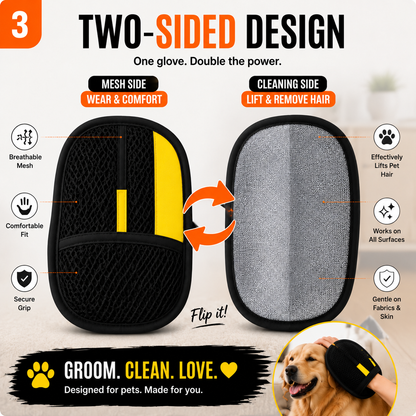 The Pet Hair Removal Glove – Swipe to Lift Fur from Furniture, Clothes & Cars | Limited Time: 70% OFF🔥