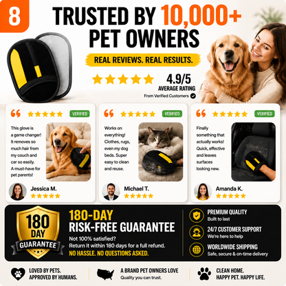 The Pet Hair Removal Glove – Swipe to Lift Fur from Furniture, Clothes & Cars | Limited Time: 70% OFF🔥