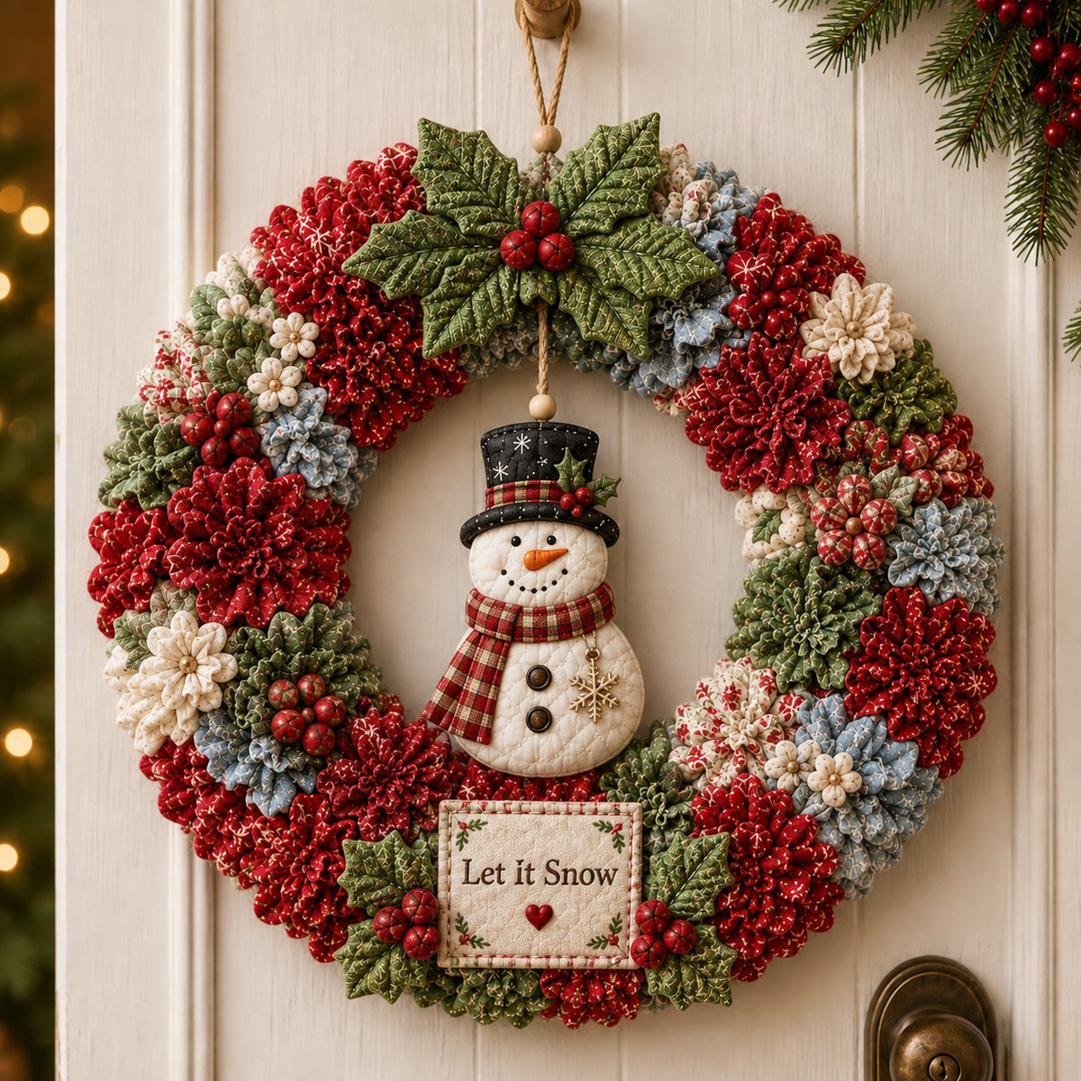 🎄🔥49% Off Last Day 🎊 3D Fabric Poke Wreath DIY Kit