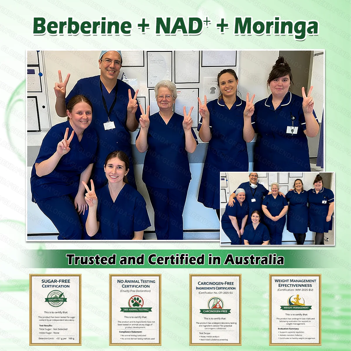 Negozio Ufficiale | 🍉🍉 GLORENDA® Moringa · Berberine × NAD+ 10-in-1 Cerotto Avanzato Nano Microneedle ✅ Per obesità, pelle rilassata, diabete, apnea notturna, problemi articolari e molto altro