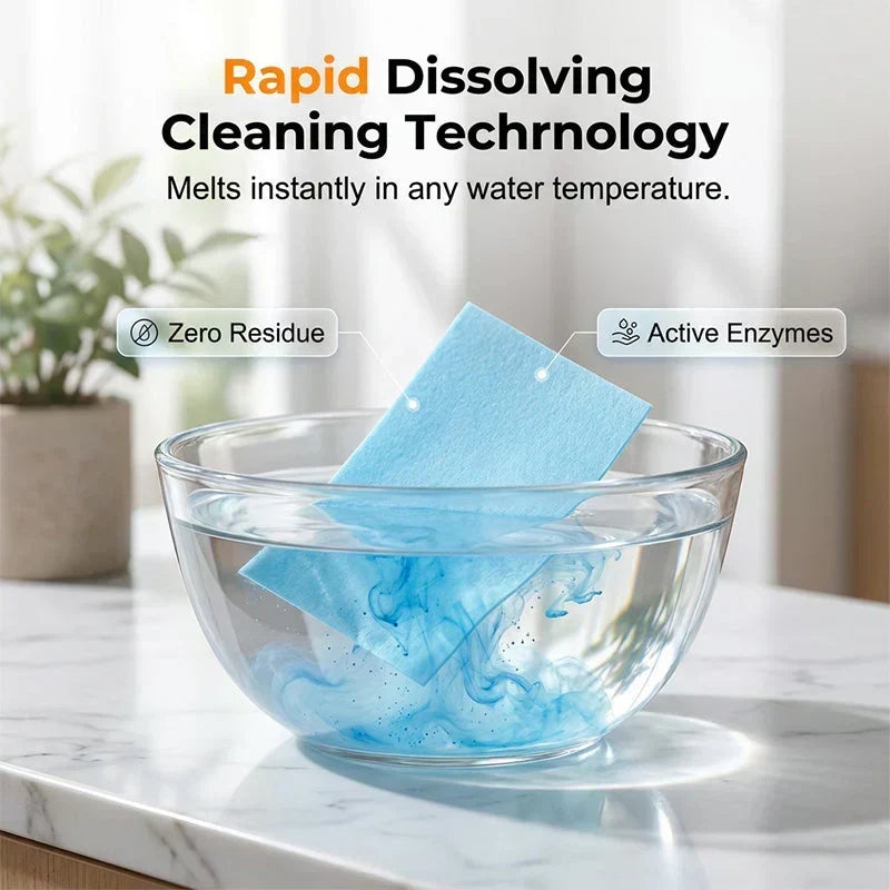 Water-Soluble Floor Cleaning Sheets – Drop, Dissolve & Mop🔥